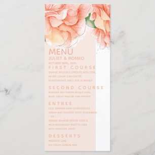 Modernes, elegantes Hochzeitsmenü Menükarte