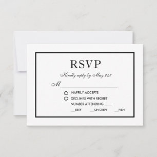 Modernes elegantes Hochzeitsschwarz-Weiß-UAWG m RSVP Karte