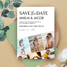 Modernes elegantes Hochzeitsstil Schwarz-Weiß-Foto Save The Date