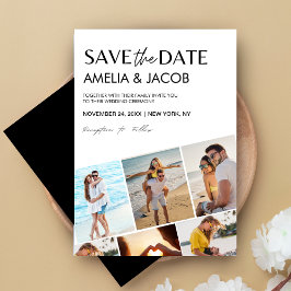 Modernes elegantes Hochzeitsstil Schwarz-Weiß-Foto Save The Date
