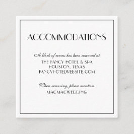 Modernes elegantes Hochzeitsunterkunft Foto Begleitkarte