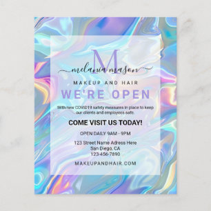 Modernes, elegantes Holografisches Iredisca Blau Flyer