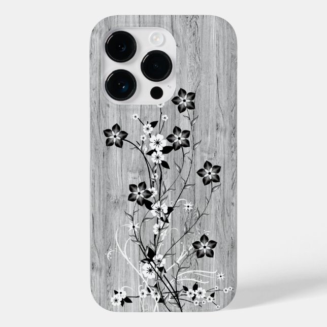 Modernes, elegantes Holz - Blume - Holz Case-Mate iPhone Hülle (Rückseite)