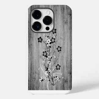 Modernes, elegantes Holz - Blume - Holz iPhone 14 Pro Hülle
