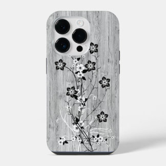 Modernes, elegantes Holz - Blume - Holz iPhone 14 Pro Hülle