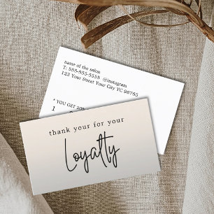 Modernes elegantes Imitat Metal Bold Salon Shop Treuekarte