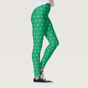 Modernes elegantes irisches Kleeblatt Grüne Klee Leggings