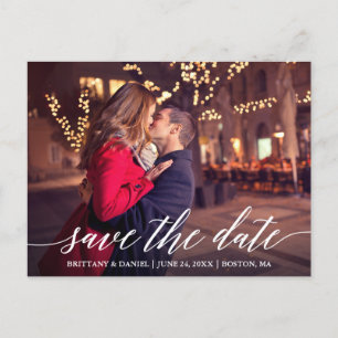 Modernes elegantes Kalligrafie-Save the Date Foto Postkarte