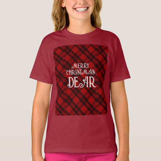 Modernes Elegantes Kariert T-Shirt (Vorderseite)