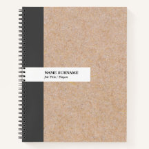 Modernes elegantes Kraft Stripe 8.5 ・ 11 Spiral No