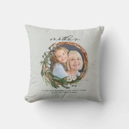 Modernes, elegantes, leafarbenes Foto Mutter Kissen