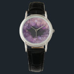 Modernes, elegantes, lila Amethyst-Mineral Armbanduhr<br><div class="desc">Mit modernem, lila Amethyst-Edelsteinmuster beobachten. Stilvolles, elegantes Design.</div>