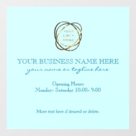 Modernes elegantes Logo der Aqua Custom Business Fensteraufkleber