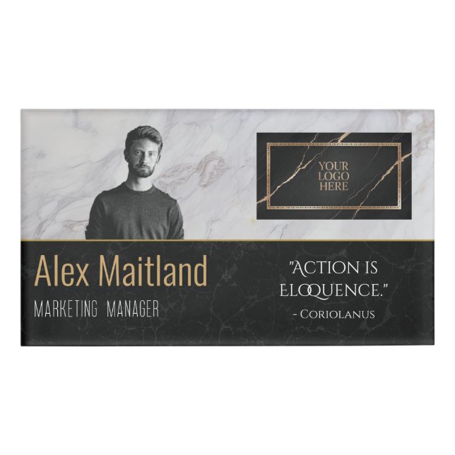 Modernes, elegantes Logo hier Jobangebot Angebot Namenschild (Vorderseite)