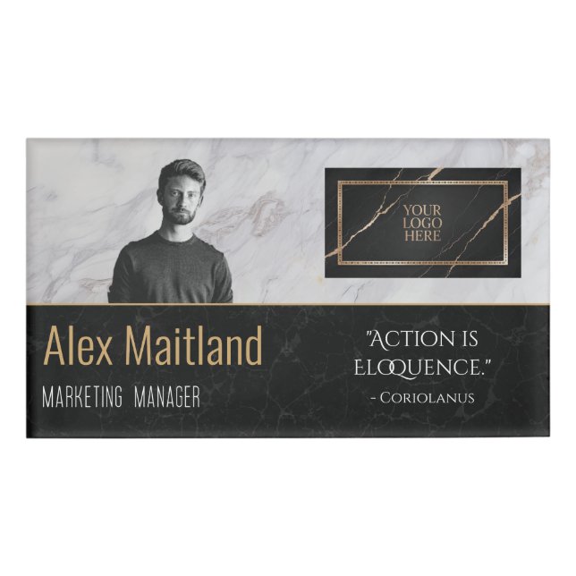 Modernes, elegantes Logo hier Jobangebot Angebot Namenschild (Vorderseite)