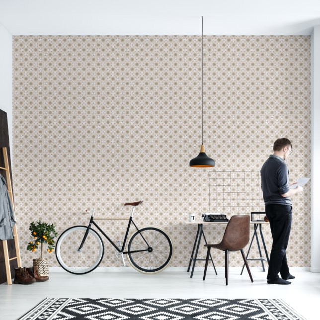 Modernes Elegantes Mandala Blume Bohemisches Muste Tapete (Wohnbereich)