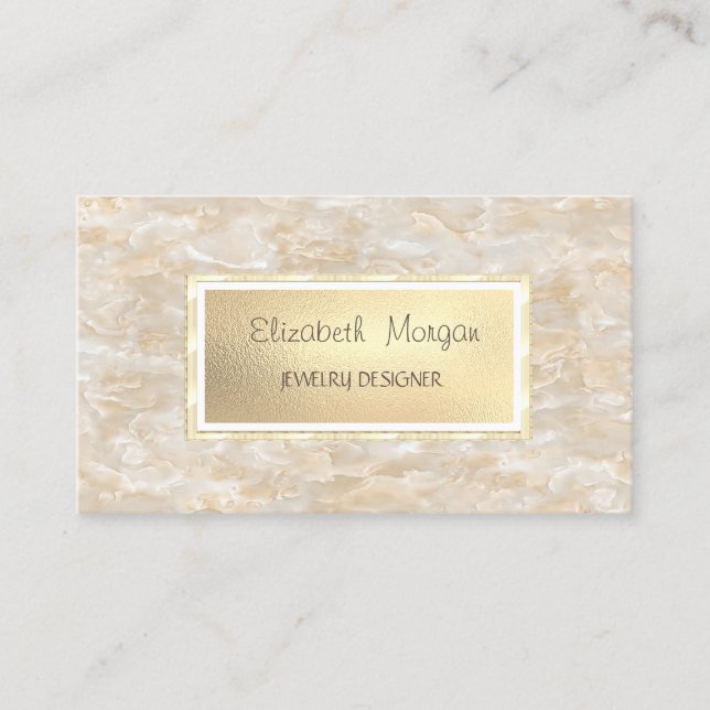 Modernes, elegantes Marmor, Frame Juwelry Designer Visitenkarte (Vorderseite)
