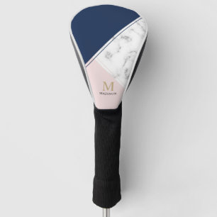 Modernes, elegantes Marmormonogramm Golf Headcover