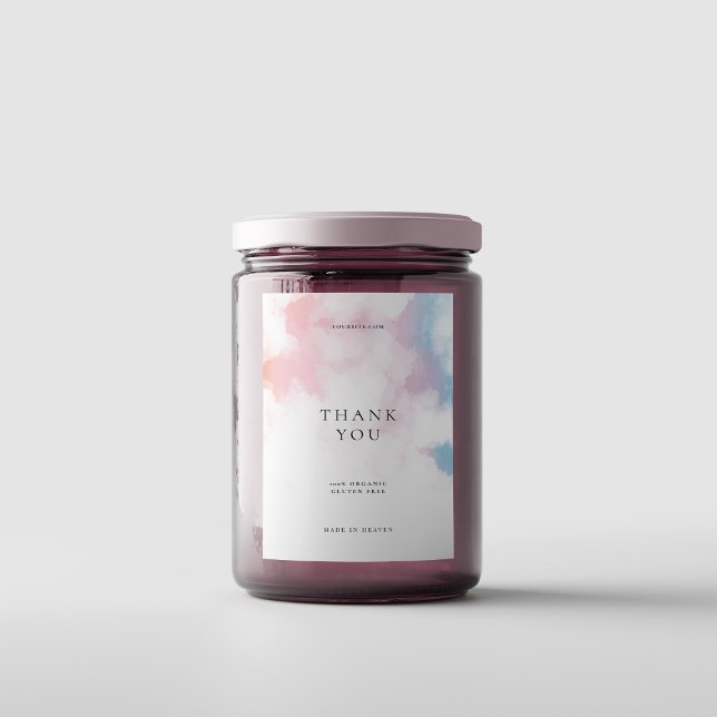 Modernes, elegantes Minimalistisches Rosa Blau Lebensmitteletikett (Modern Elegant Minimalist Blush Pink Blue Food Label
)