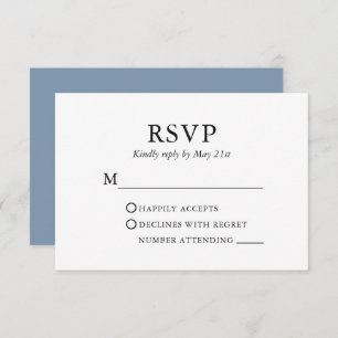 Modernes, elegantes Minimalistisches Wedding Dusty RSVP Karte