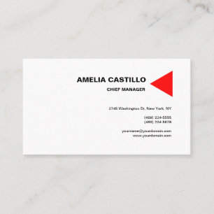 Modernes Elegantes Modernes Rotes Weiß Visitenkarte