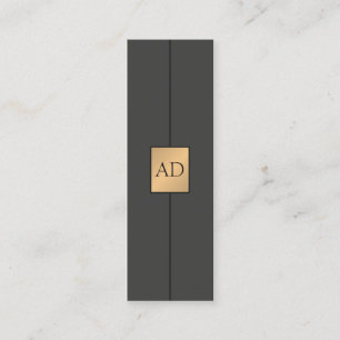 Modernes, elegantes Monogram Gray Imitats Gold Con Mini Visitenkarte