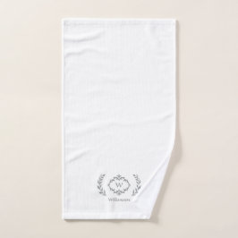 Modernes, elegantes Monogram, Initial Trendy White Badhandtuch Set