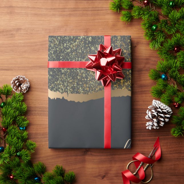 Modernes, elegantes Monogramm der Gold-Touch Geschenkpapier (Feiertagsgeschenk)