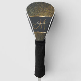 Modernes, elegantes Monogramm der Gold-Touch Golf Headcover