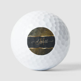 Modernes, elegantes Monogramm der Gold-Touch Golfball