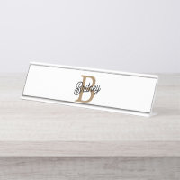 Modernes elegantes Monogramm Name Black Gold Scrip