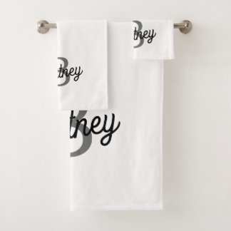 Modernes, elegantes Monogramm Name Schwarz Graue S Badhandtuch Set