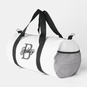 Modernes, elegantes Monogramm Name Schwarz Graue S Duffle Bag