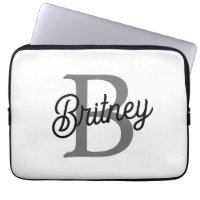 Modernes, elegantes Monogramm Name Schwarz Graue S