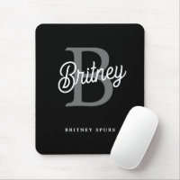 Modernes, elegantes Monogramm Name Schwarz Graue S