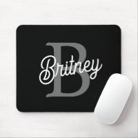 Modernes, elegantes Monogramm Name Schwarz Graue S