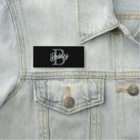 Modernes, elegantes Monogramm Name Schwarz Graue S
