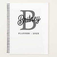 Modernes, elegantes Monogramm Name Schwarz Graue S