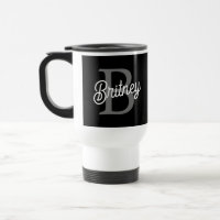 Modernes, elegantes Monogramm Name Schwarz Graue S