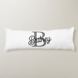 Modernes, elegantes Monogramm Name Schwarz Graue S Seitenschläferkissen
