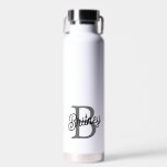 Modernes, elegantes Monogramm Name Schwarz Graue S Trinkflasche<br><div class="desc">Die moderne Elegant Monogram Name Black Gray Script Water Flasche ist ein schicke und praktische Accessoire für den bleibe von Hydrid im Stil. Diese Wasserflasche ist in einem eleganten Schwarz-Grau-Design personalisiert, mit einem eleganten Monogramm und Namen in einem ausgeklügelten Script-Schriftart. Es verbindet ein raffiniertes Aussehen mit Funktionalität, um sicherzustellen, dass...</div>