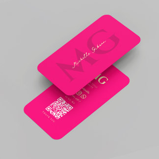 Modernes, elegantes Monogramm-Rosa Visitenkarte