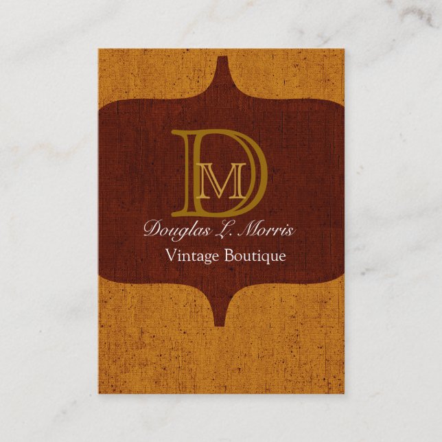 Modernes, elegantes Monogramm Vintag Visitenkarte (Vorderseite)
