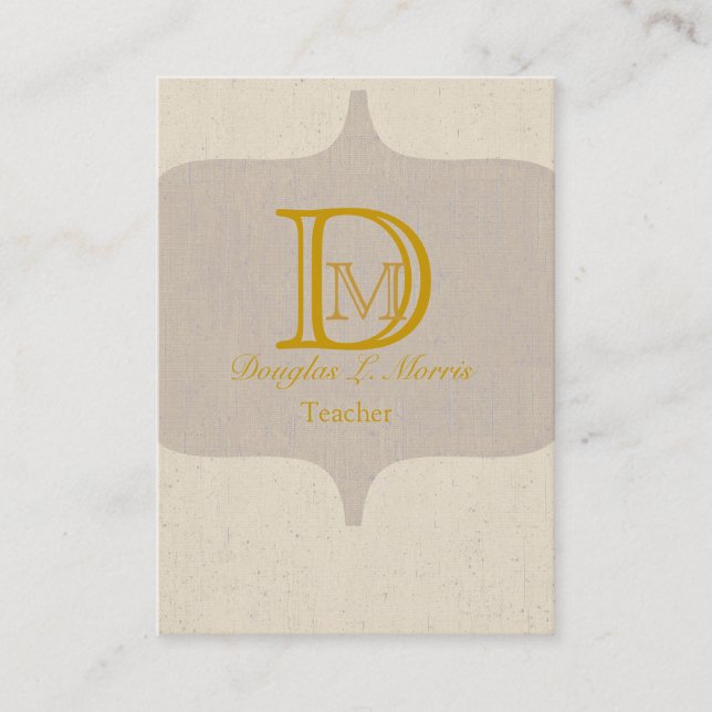 Modernes, elegantes Monogramm Vintag Visitenkarte (Vorderseite)