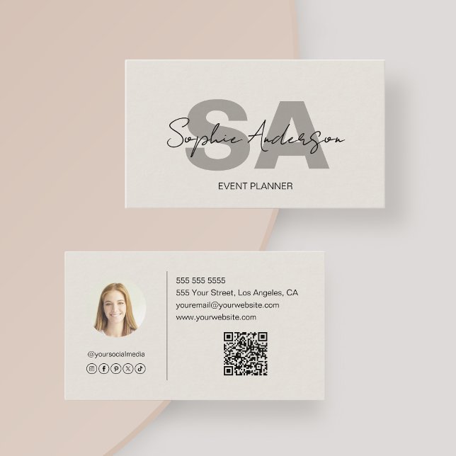 Modernes elegantes Monogramm Visitenkarte (Modern Elegant Monogram Business Card)