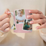 Modernes, elegantes MultiFoto-Familienrosa Kaffeetasse<br><div class="desc">Modernes,  stilvolles Mehrfamilienhaus-Wohngestaltung-Geschenk für Fotos. Moderne mädchenhafte rosa Farbe kann geändert werden.</div>