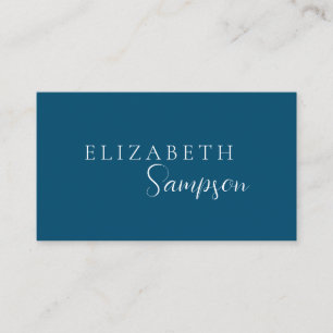 Modernes Elegantes Navy Blau und Weiß Visitenkarte