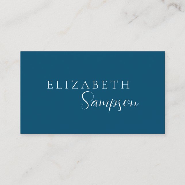 Modernes Elegantes Navy Blau und Weiß Visitenkarte (Vorderseite)