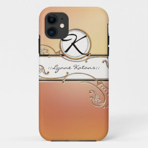 Modernes, elegantes Orange Pink Jewel Monogram Case-Mate iPhone Hülle