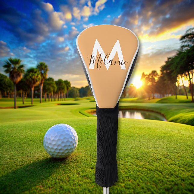 modernes, elegantes Orangenmonogramm Golf Headcover (Von Creator hochgeladen)